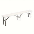 6-Foot Plastic Folding Bench with Multiple Color Options for Patio