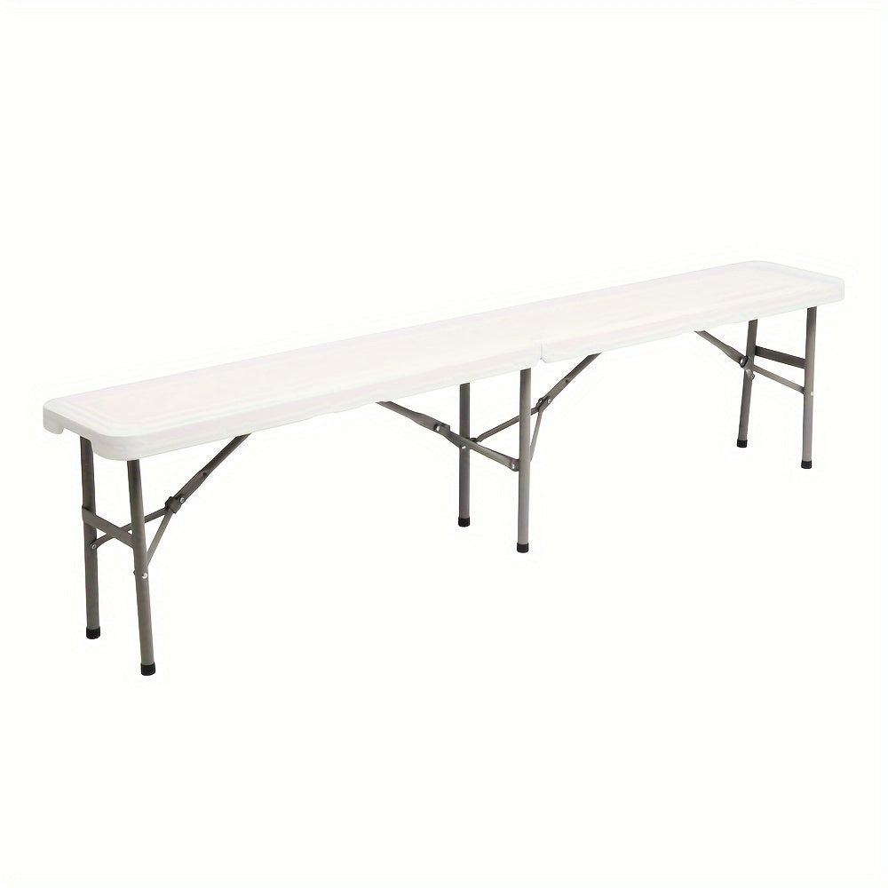 6-Foot Plastic Folding Bench with Multiple Color Options for Patio