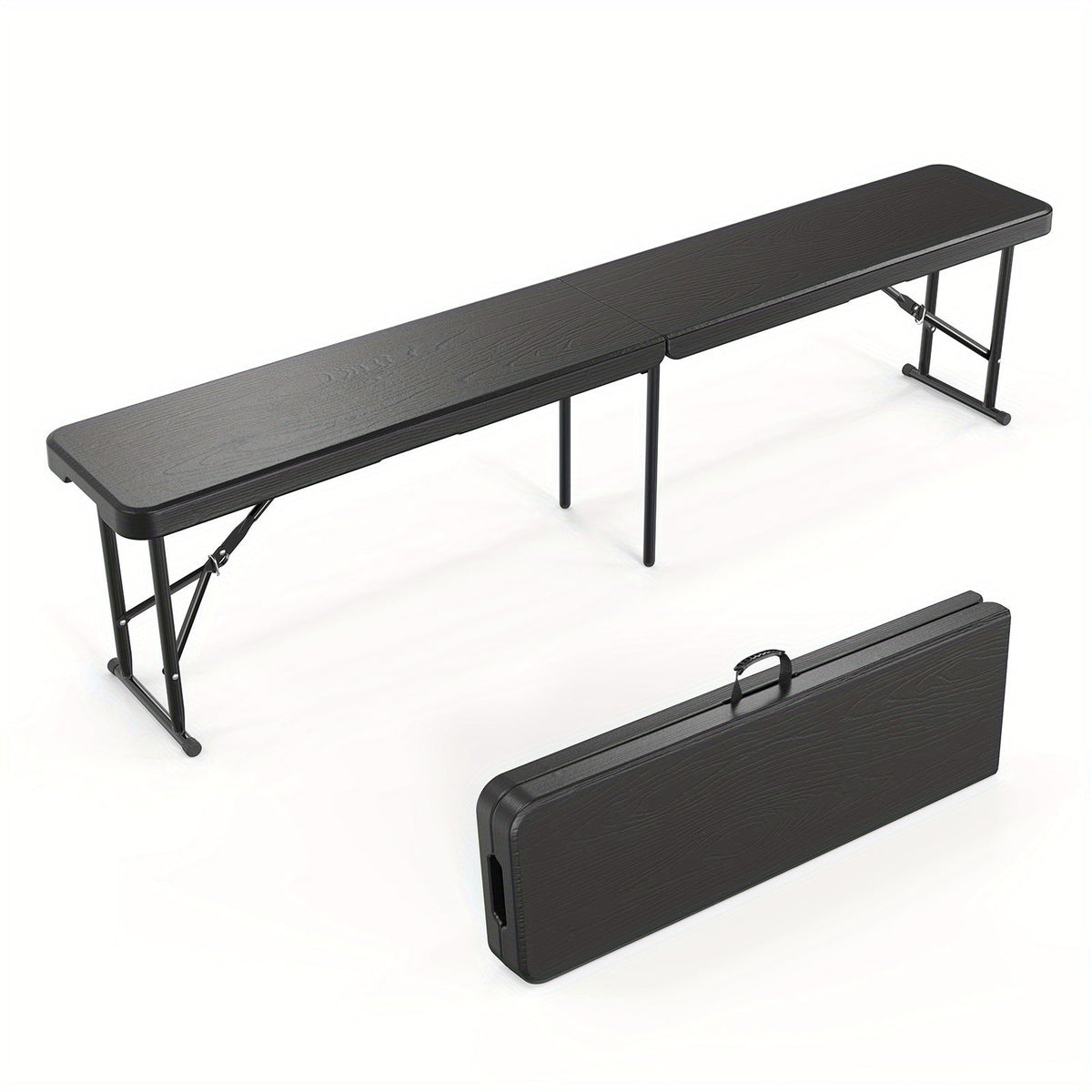 6-Foot Plastic Folding Bench with Tool-Free Assembly and Multiple Color Options