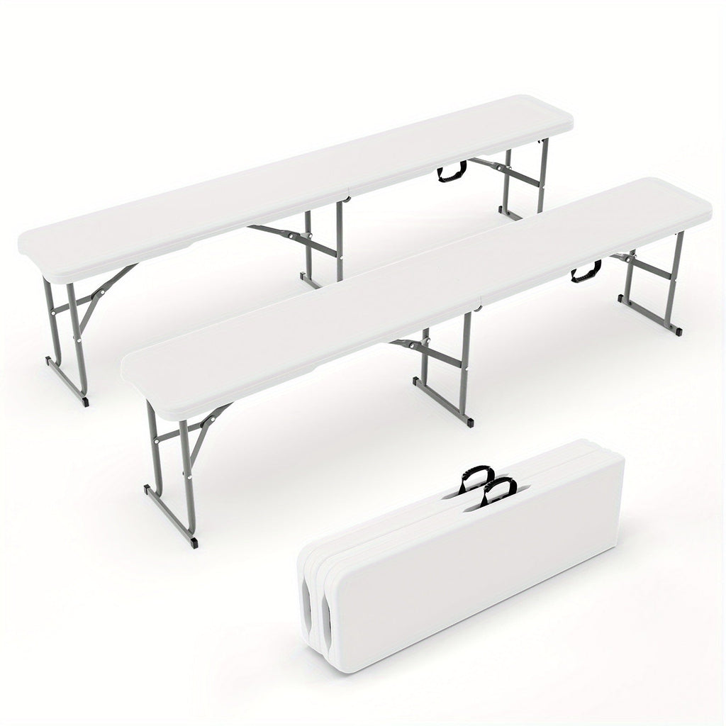 Folding Bench shown in the White, 2 Pack option