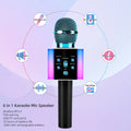 6-in-1 Wireless Karaoke Microphone Speaker with LED Lights and TWS