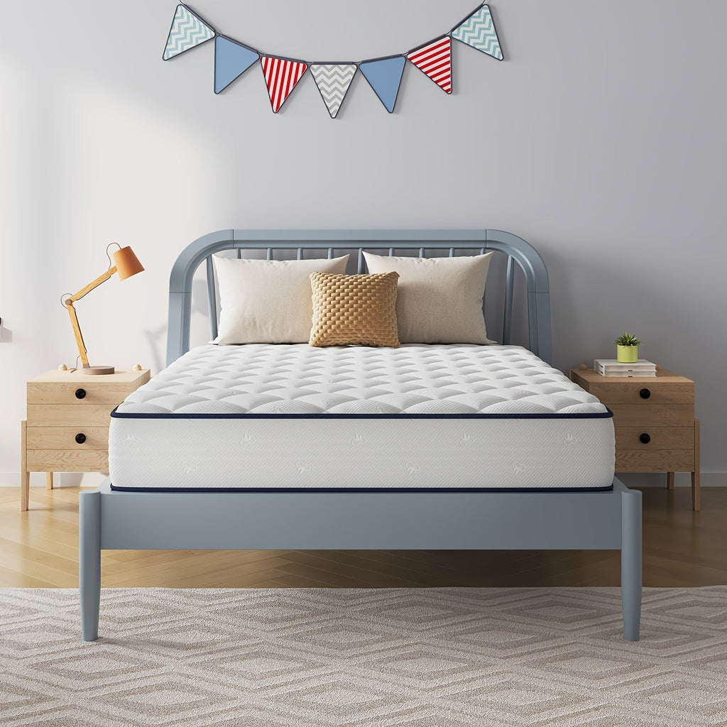 Mattress Gel Memory-Foam and Wrapped-Coil Hybrid in 6- or 8-Inch Twin through Queen Sizes for Bedroom Bedding