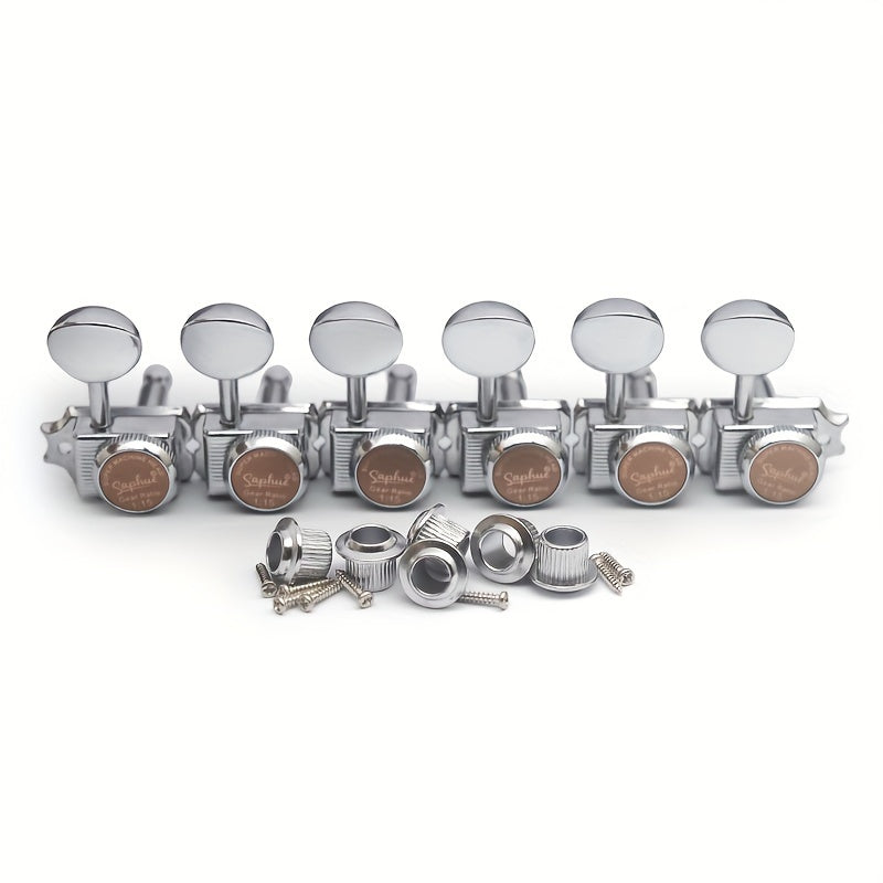 6-Inline Locking Guitar Tuners, 1:15 Ratio, Chrome or Gold Set