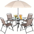 6-Piece Foldable Patio Dining Set with Multiple Color Options