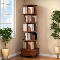 6-Tier 360° Rotating Bookshelf with Rolling Wheels and 360° Swivel for Entryway