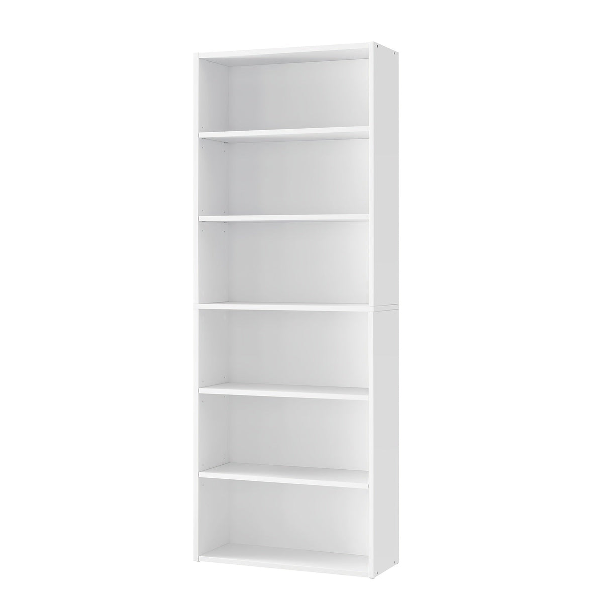 Bookshelf Six-Tier Floor-Standing Open Bookcase, 63.2 x 23.7 x 9.5 Inches with Five Finish Selections