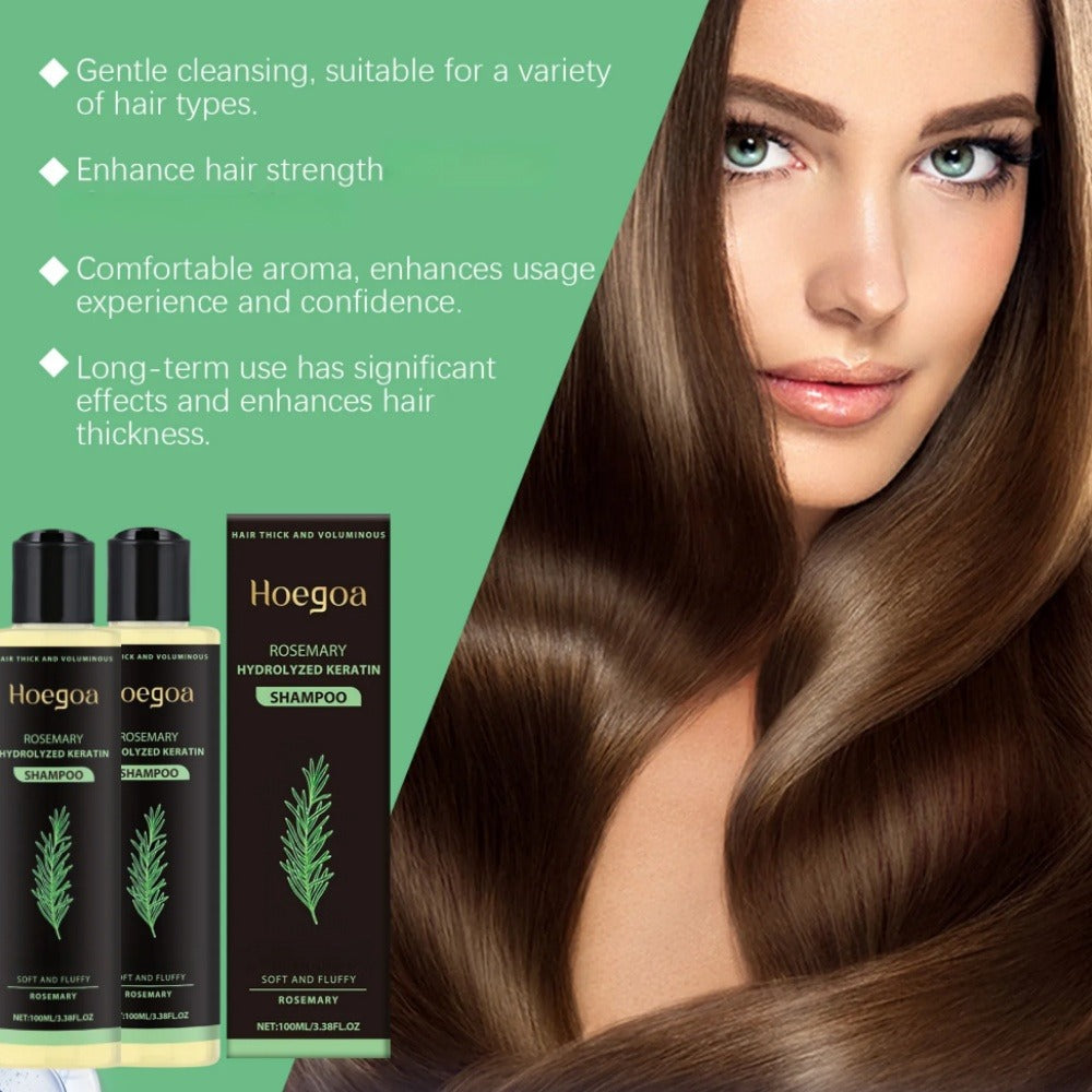 Rosemary Vitamin C Keratin Shampoo Set 3 Bottles, Deep Cleanse Moisturize & Strengthen Hair, Scalp Stimulating Antioxidant Formula