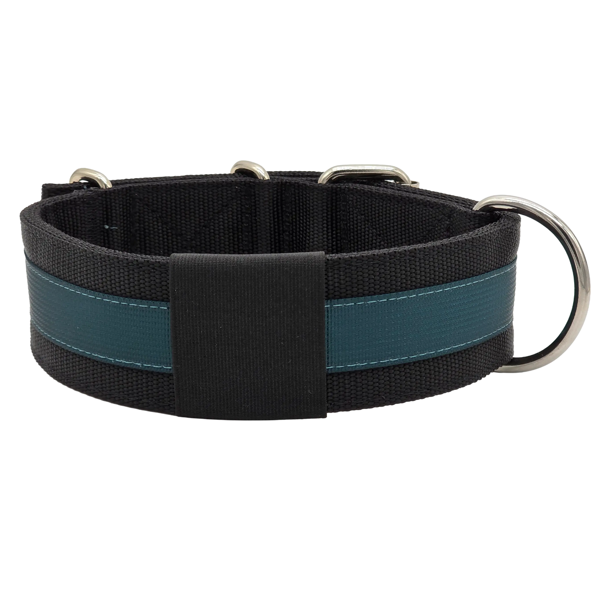Canine Athletes 2" Pro-HD Heavy Duty Working Dog Collar Black Teal Back