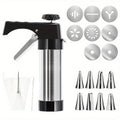 Cookie Press Biscuit Machine 8pcs, Heavy Duty Manual Spanish Cookie Maker with 8 Discs, No Electricity Required, Three-Stable System
