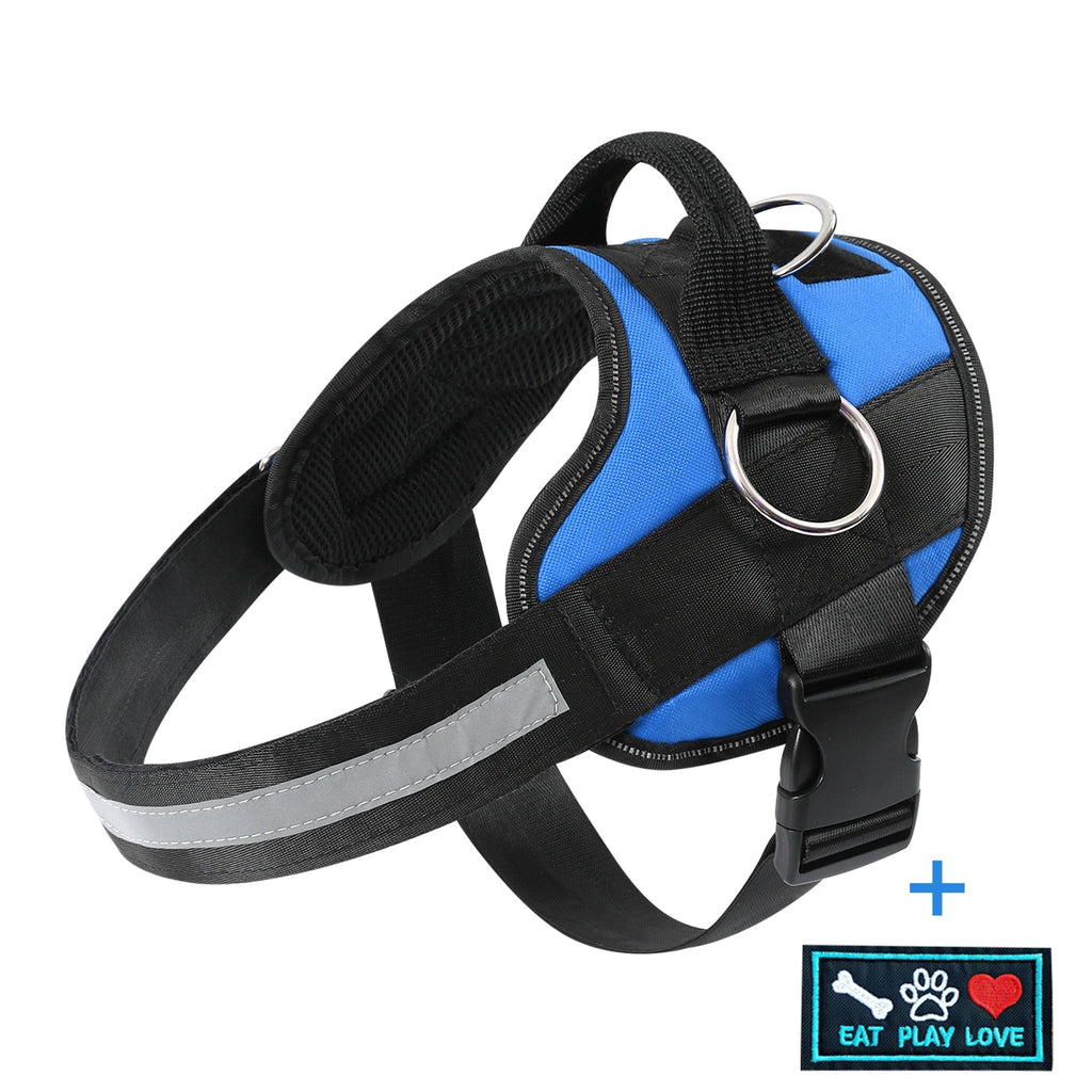 Reflective-Trim Dog Harness in Seven Colors and XS–XXL with Chest Band, Back Ring and Top Handle