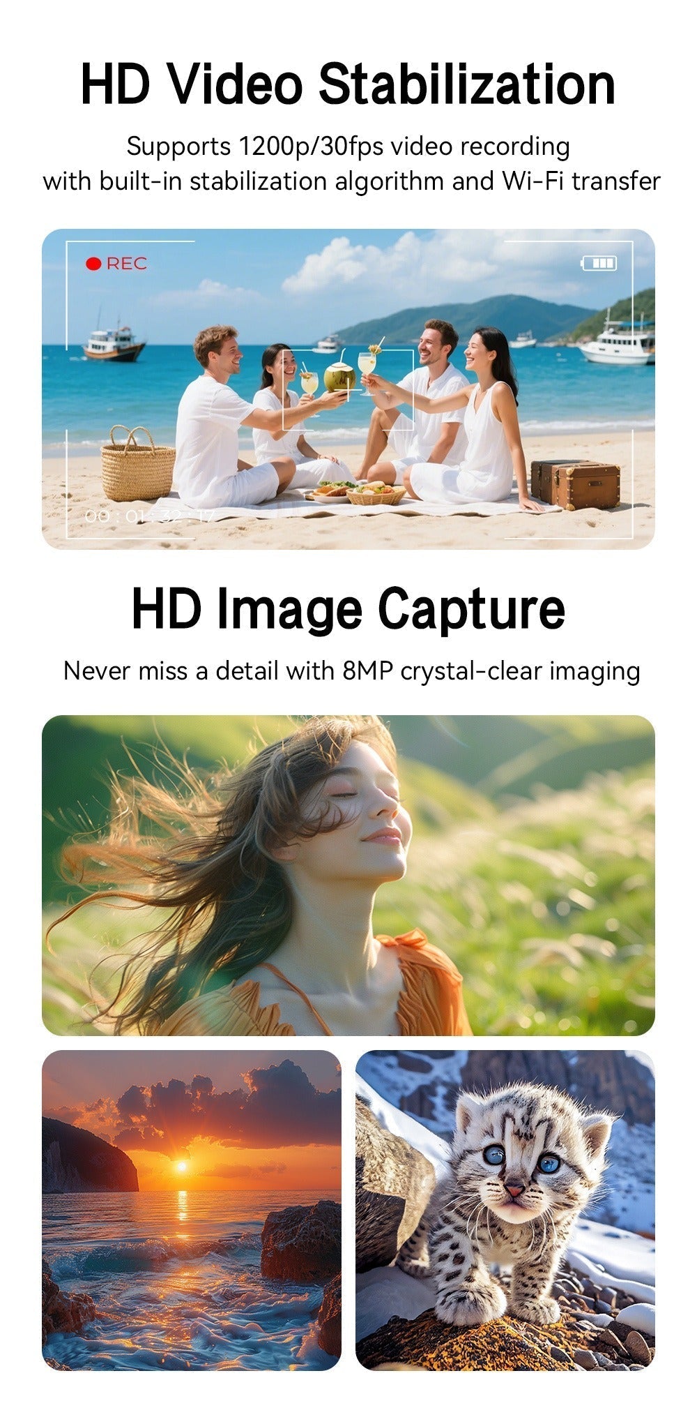 Smart Glasses 8MP Camera Eyewear with Translation, Object Recognition, Touch Control and Bluetooth Calls
