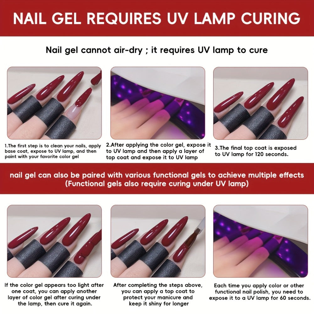 Gel Nail Polish 6-Color Electroplating-Finish Set with Shades M88-M93 in 0.51oz Bottles and UV/LED Soak-Off Cure