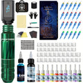 Tattoo Machine Kit LTK06 Wireless Rotary Pen with Carry Bag, 20 Cartridges, 11 Inks, Caps and Practice Supplies