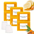 Handmade Turmeric Lemon Soap Bar Set Natural Exfoliating Face Body Cleansing Oil Control Alcohol Free with Lathering Screens 6 / 12pcs