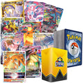 Trading Card Game 100-Card Character Assortment with Mixed Artwork and Included Yellow Storage Box