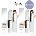 Skin Tone Adapting Color-Changing Foundation Stick 2-Piece with Built-In Brush & Puff – Lightweight Matte Finish Sheer to Buildable Coverage