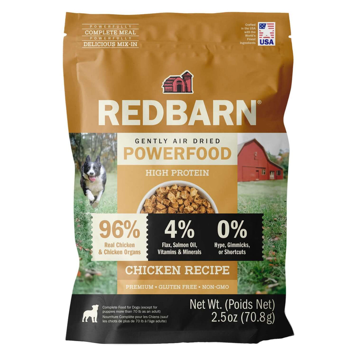 Air Dried Powerfood High Protein Chicken Recipe Trial Size 2.5oz Bag - Case of 12