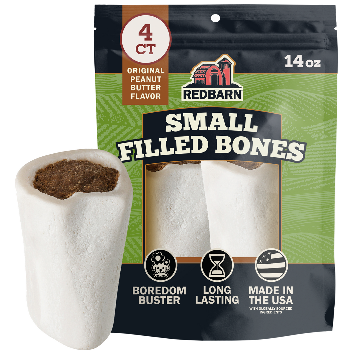 Filled Bone Peanut Butter Small - 4pk