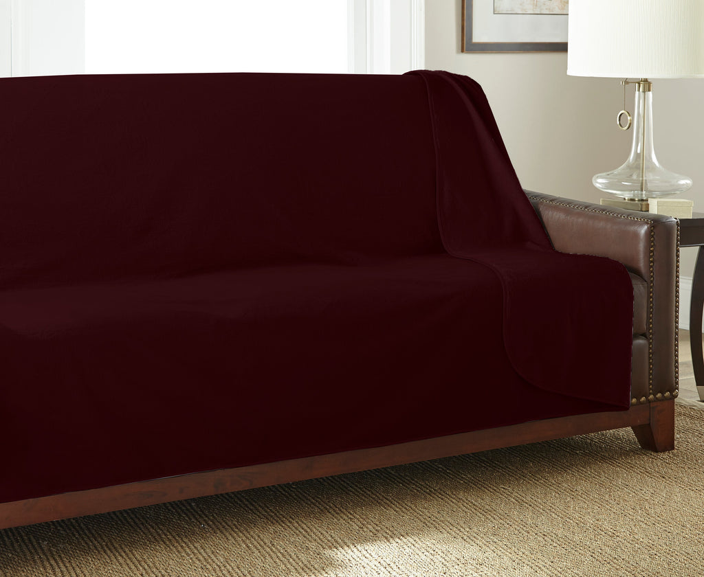Silky Waterproof Pet Protection Throw, Merlot / Long/Sofa (70 x 120)