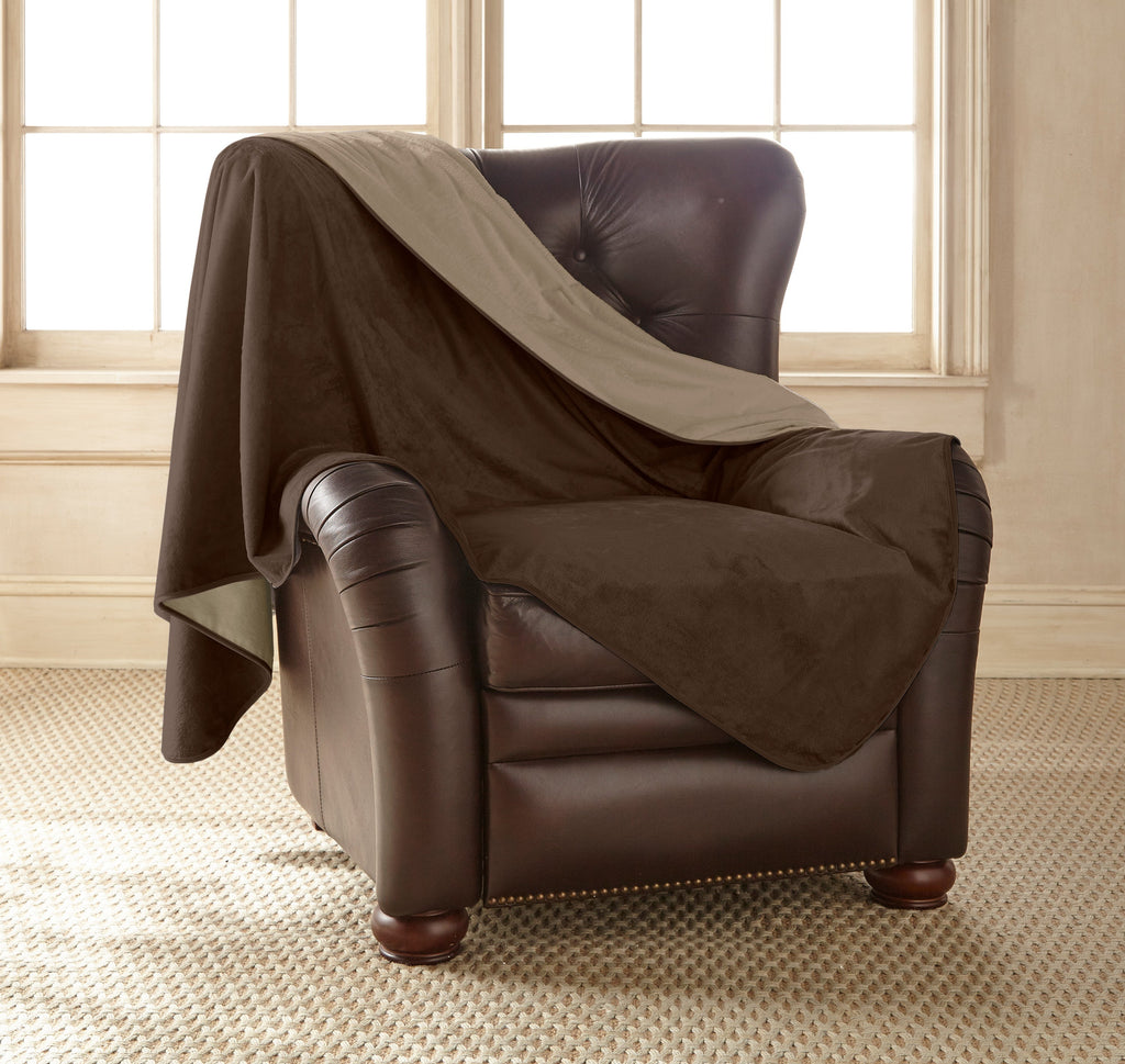 Silky Waterproof Pet Protection Throw, Chocolate/Cappuccino / Medium (70 x 70)