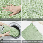 Oval Chenille-Style Bath Mat with Five Color Designs and 40 × 60 to 63 × 95 cm Size Options
