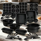 Baking Pan Set Nonstick Carbon Steel Cookie Sheets Roasting Pans Round Cake Muffin Pizza for Home Cooking, Dining and Outdoor Meals