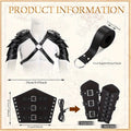 Costume Accessories 4-Piece Medieval Armor Set with Shoulder Cape, Arm Guards and Belt in Black
