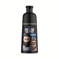 Men's Black Beard Dye 3-in-1 Hair & Beard Color Kit - Fast Blackening in 10-15 Minutes, Nourishing Skin-Safe Formula