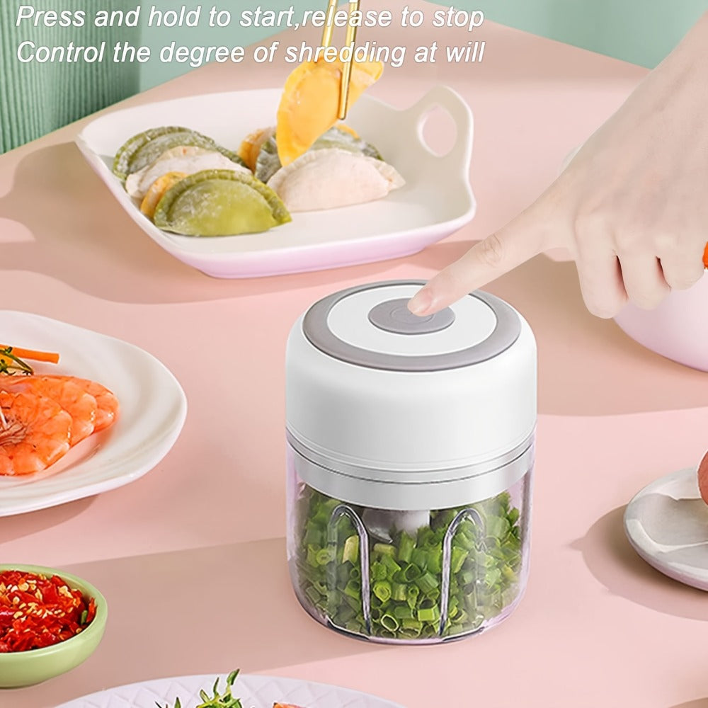 Mini Electric Garlic Chopper USB Rechargeable - Electric Food Chopper & Masher, Portable Garlic Crusher for Meat