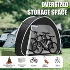 Bike Storage Shed Tent Outdoor Bicycle Cover Shelter 210D Oxford PU4000 for 2-3 Bikes Lawn Mower Garden Tool Storage