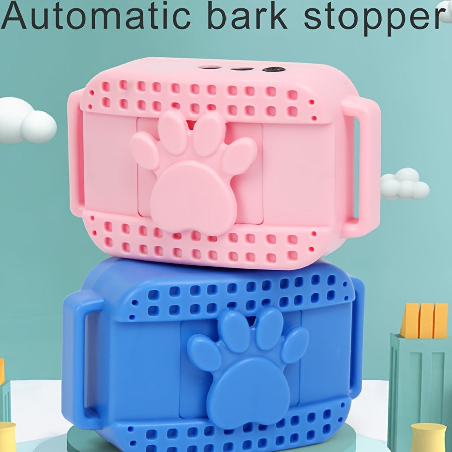 Paw-Print Bark Collar with Woven Strap in Pink or Sky Blue One-Size Checkout Options for Dogs