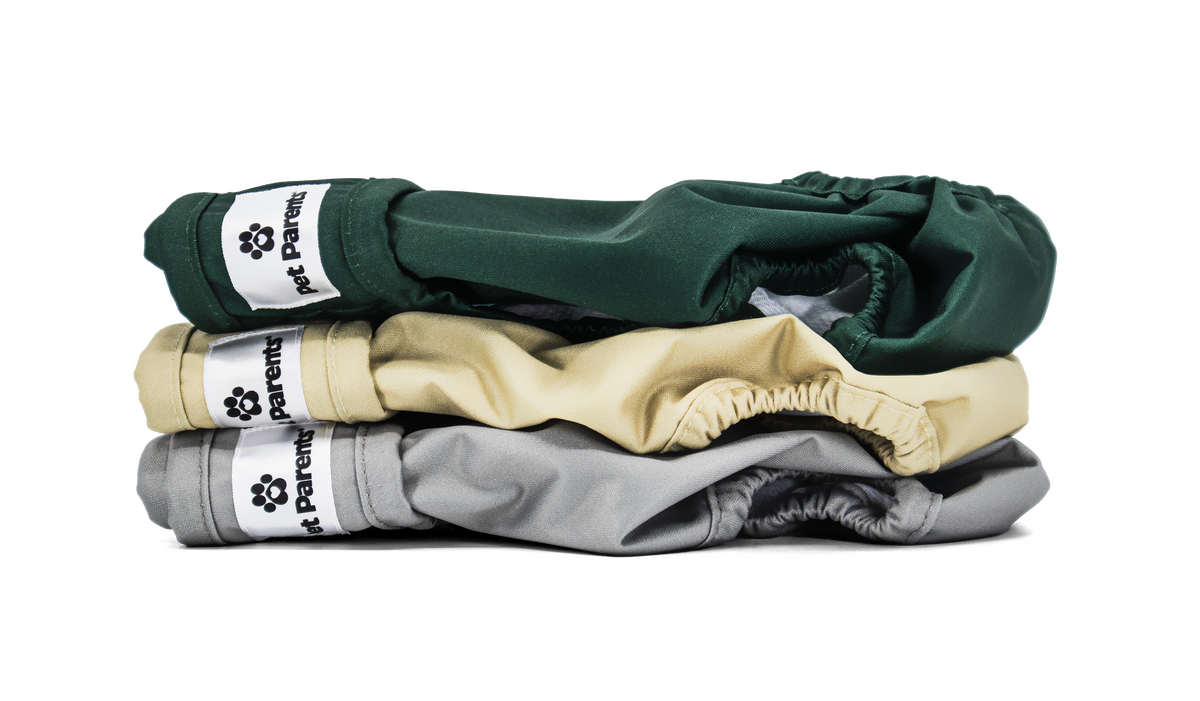 Washable Dog Diapers, Spruce (Green + Tan + Grey) / Extra Small ( 4-10")