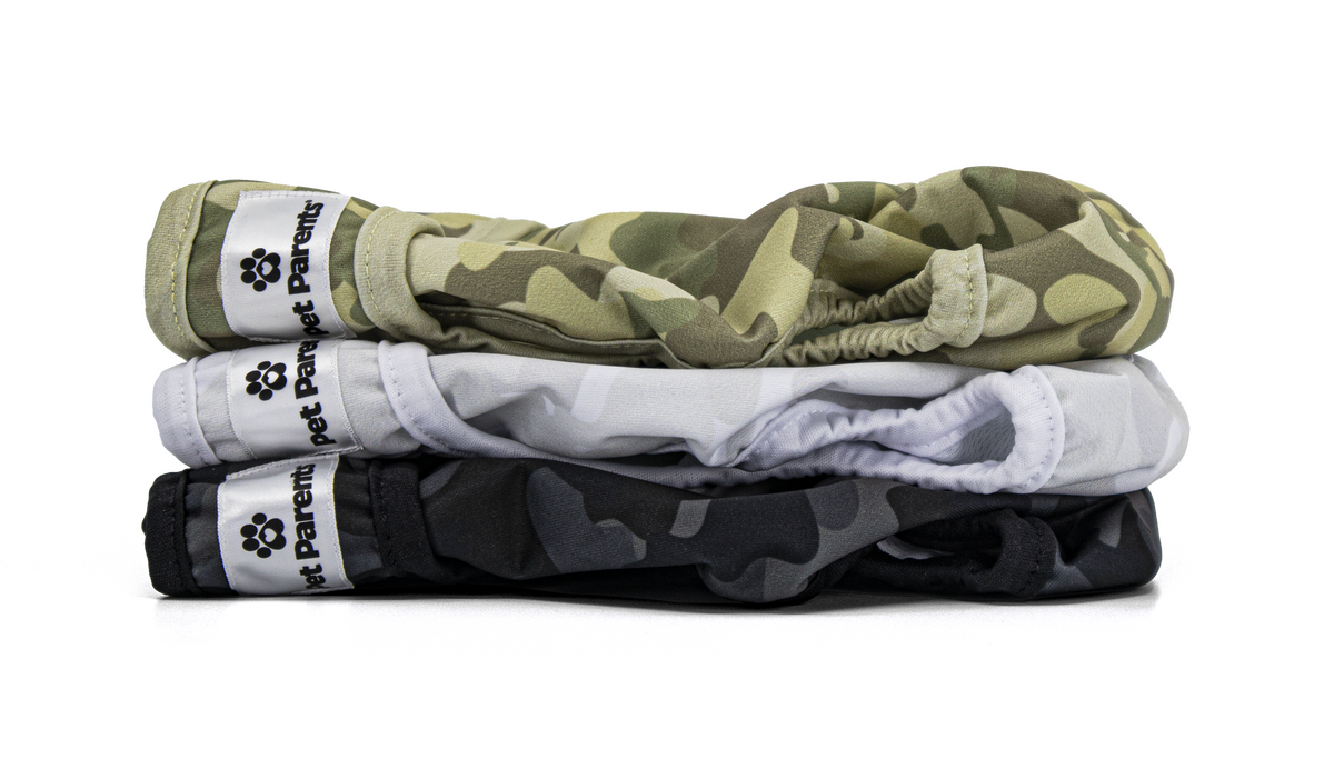Washable Dog Diapers, Camo (3 Pattern Pack) / Extra Small ( 4-10")