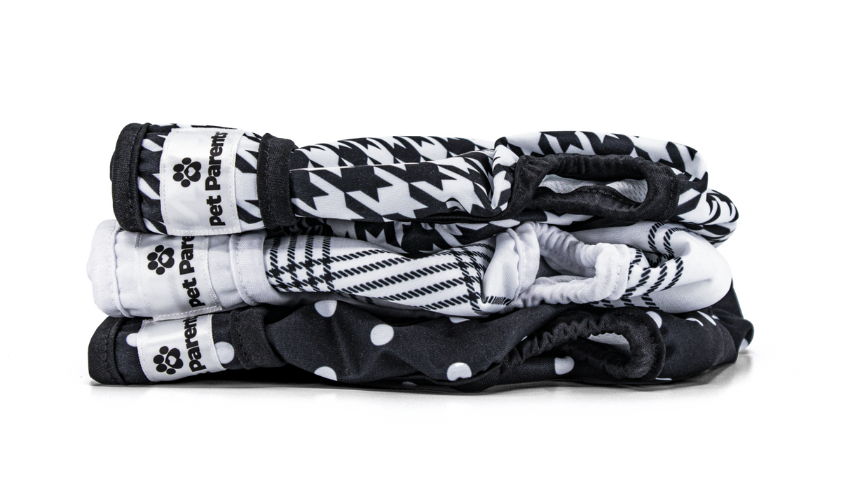 Washable Dog Diapers, Luxe (3 Pattern Pack) / Extra Small ( 4-10")
