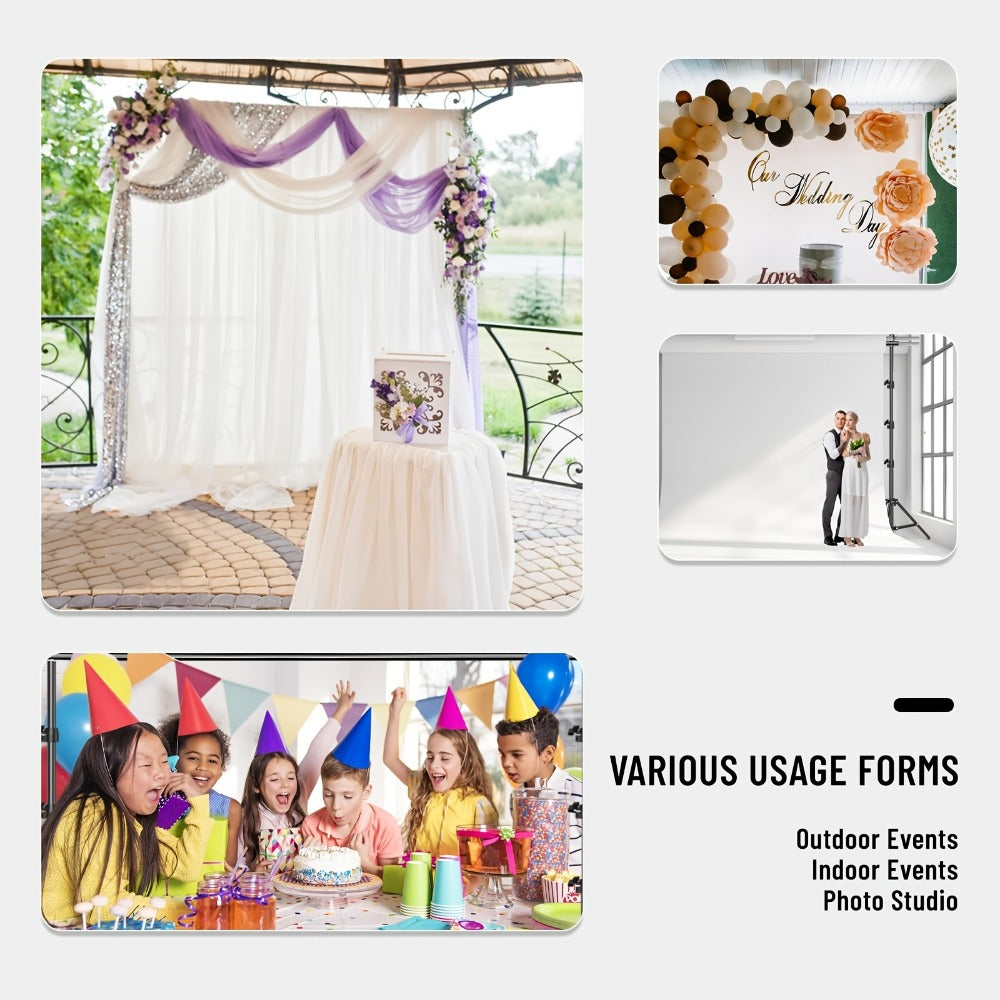 Photography Background Stand 10x8.5 FT Adjustable – Photo Backdrop Support System for Video Studio, Portrait & Streaming with Portable Carry