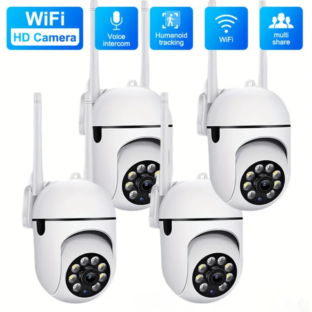 Security Camera 1080P Dome Four-Pack with Dual-Band WiFi, 360 PTZ, Motion Tracking and Two-Way Audio
