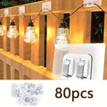 Adhesive Hooks for Outdoor String Lights - No-Damage Clips for Christmas Patio Garden Balcony Decor (40/80/160/250/400pcs)
