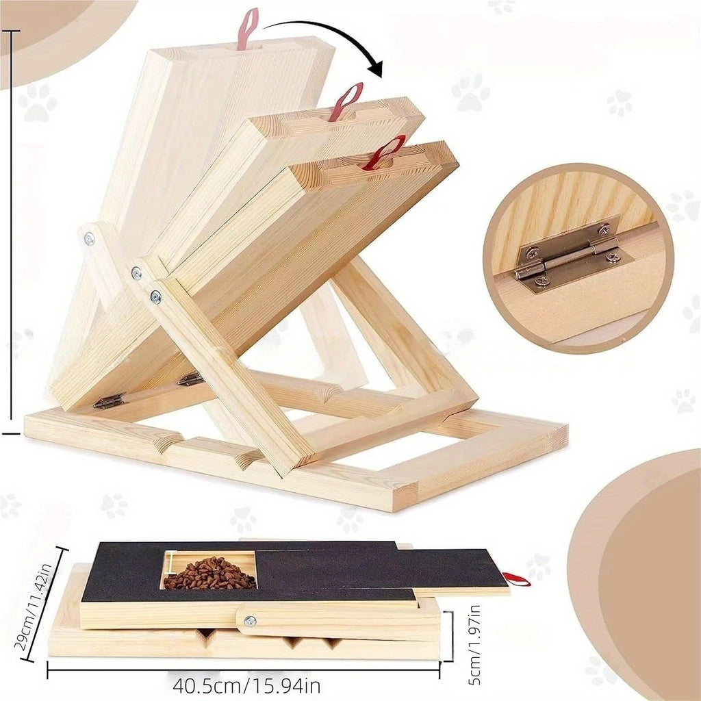 Dog Nail Scratch Board with Foldable Adjustable Stand, Replaceable Sandpaper and Bracket or Flat Options
