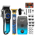 Hair Clipper LQT Blue Multi-Tool Grooming Set Options with Digital Displays, USB Charging and Guide Combs