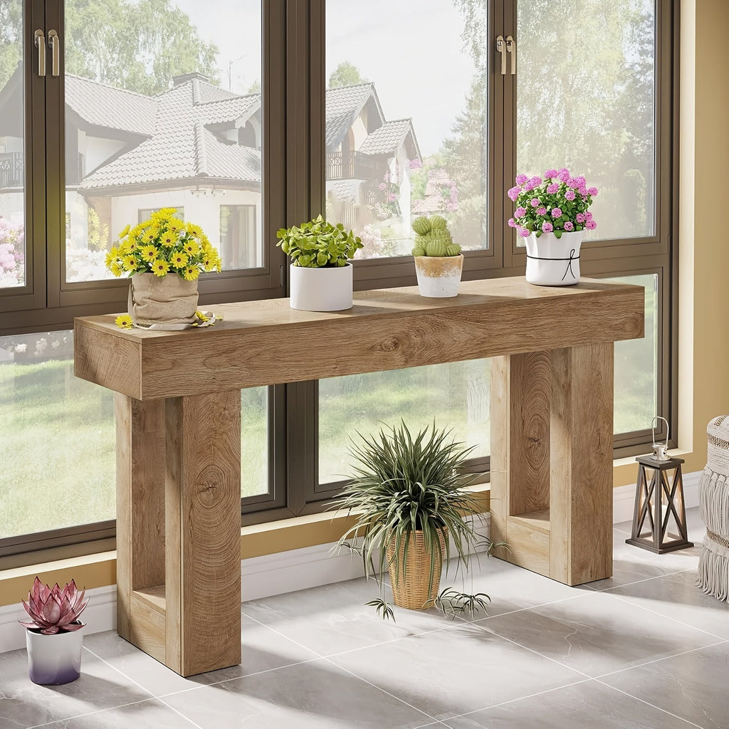 63-Inch Wood Console Table, Entryway Sofa Table for Work, Display, and Everyday Use