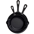 Nested Cast Iron Skillet Set with Long Handles, Pouring Lips and Choice of 3, 4 or 5 Graduated Pans