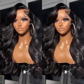 13x4 HD Lace Front Body Wave Synthetic Wig 250% Density Glueless Natural Black Crimson, for Home, Travel and Salon Hair Styling
