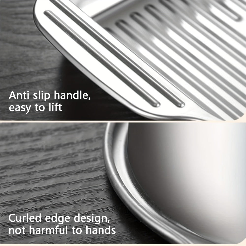 Stainless Steel Baking Pan Set 4-Piece, 2 Deep Roasting Pans & 2 Lidded Pans with Handles for Entryways, Bedrooms and Living Spaces