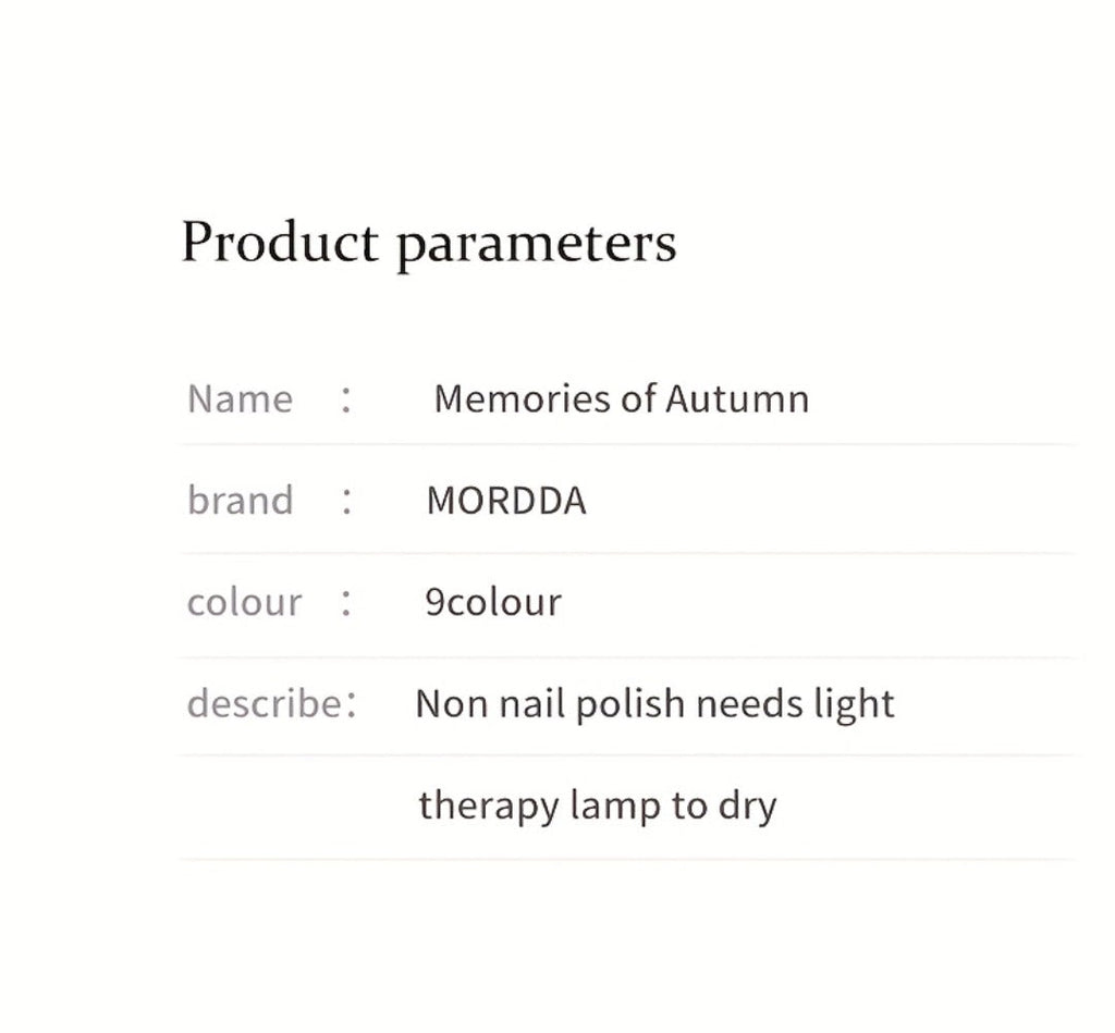 Gel Nail Polish Set with MORDDA Label, 9 Gradient Colors in the Yi Qiu Ci Nine-Grid Palette