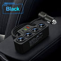 Car Power Splitter with Four 12V Sockets, USB-C, Dual USB-A and 72cm Cord for 12V/24V Vehicles