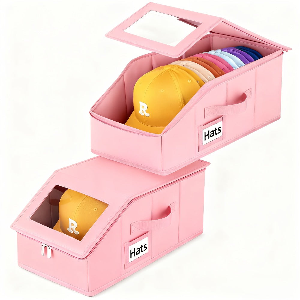 Hat Storage Box for Baseball Caps – Stackable Cap Organizer for Closet, Holds Up to 30 Caps, Freestanding Hat Boxes for Women & Men | 1pc