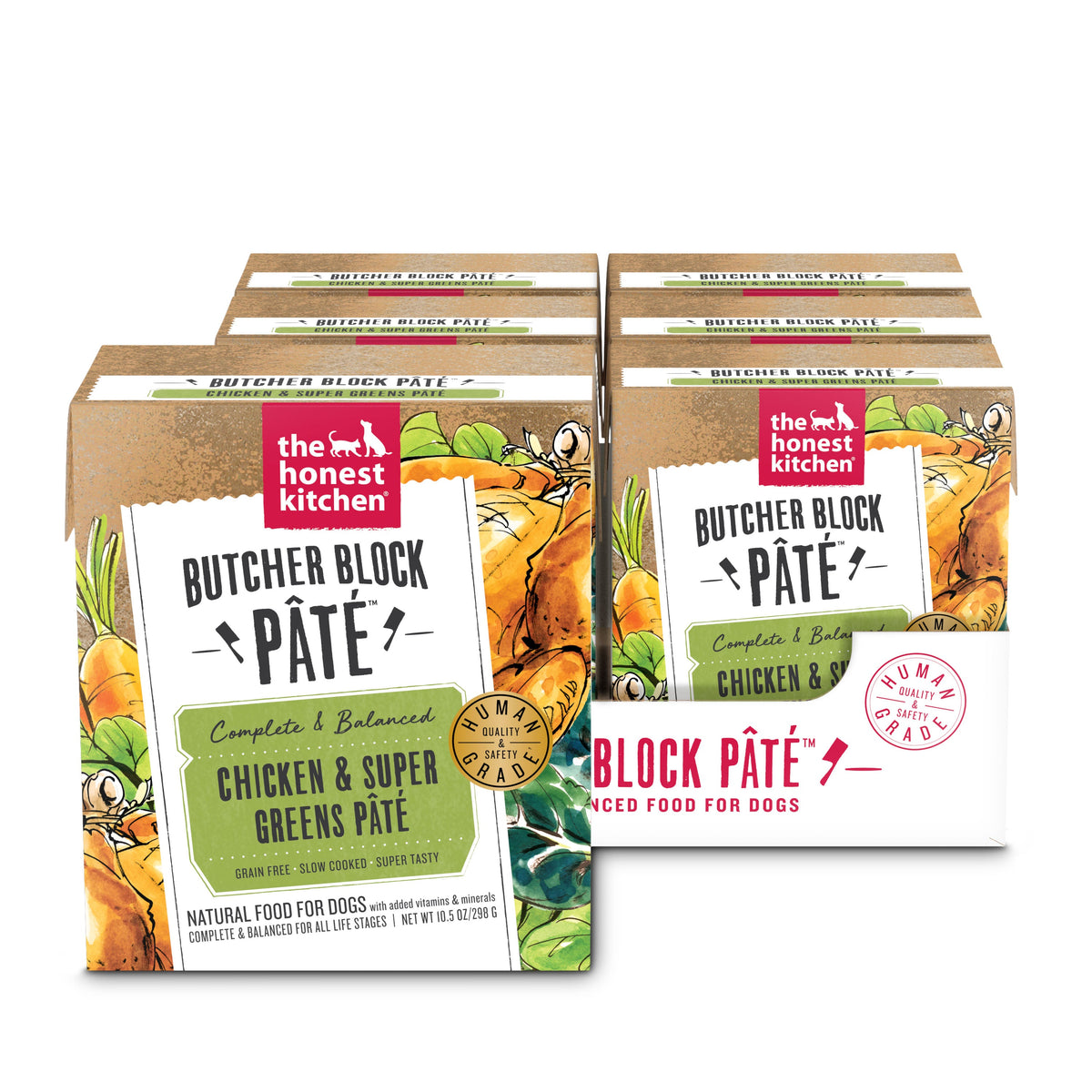 Chicken and Greens Wet Dog Food Pâté 10.5 oz x 6
