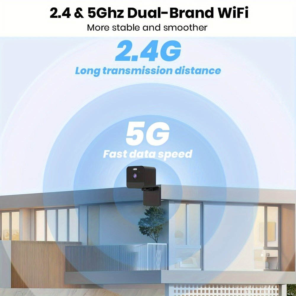 Security Camera 1080P Two-Pack with Dual-Band WiFi, Infrared Night Vision, Two-Way Talk and SD Support to 256GB