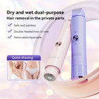 Electric Epilator for Women Double Head USB Rechargeable Hair Removal Shaver Bikini Trimmer Body Private Area Grooming Device