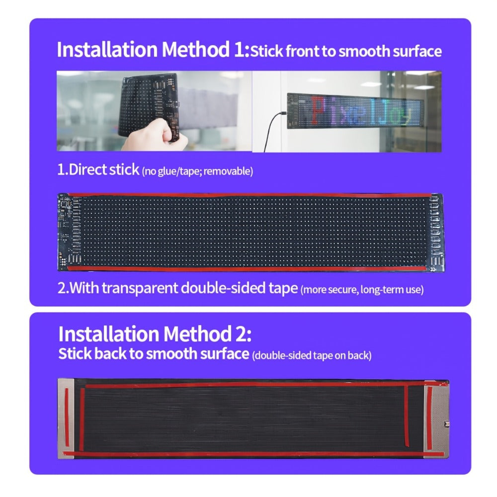 Bendable LED Display Screen App & Remote Control - Ultra-Thin 2mm Flexible LED Matrix Panel for an Everyday Personal Care Routine